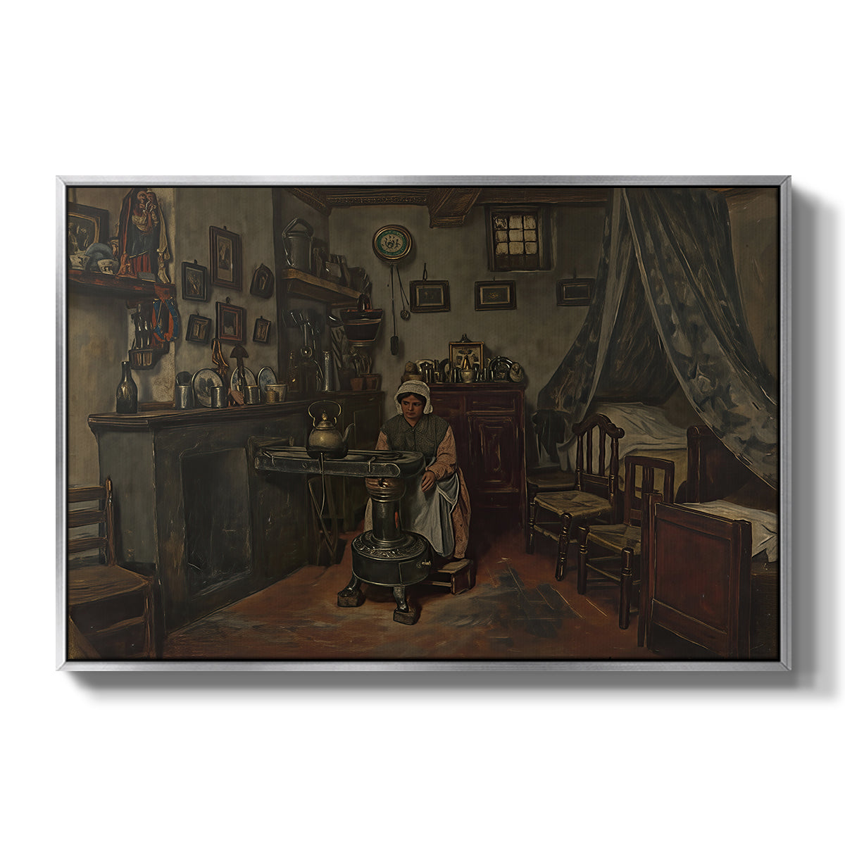 Interior, c. 1865-1870 - Floater Framed Canvas Print
