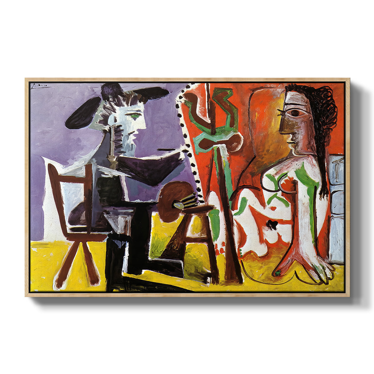 The Painter and His Model, 1963 - Floater Framed Canvas Print