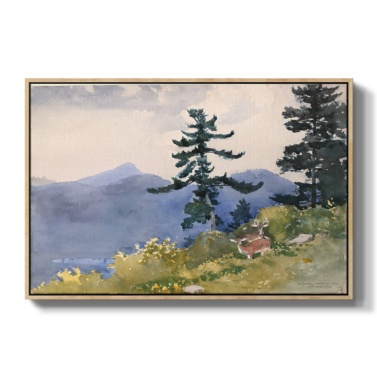 North Woods Club, Adirondacks, 1892 - Floater Framed Canvas Print