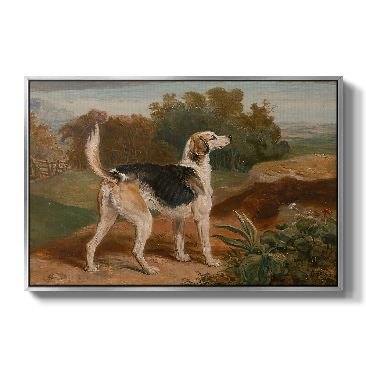 Ravager, One of the Lambton Hounds, 1835 - Floater Framed Canvas Print
