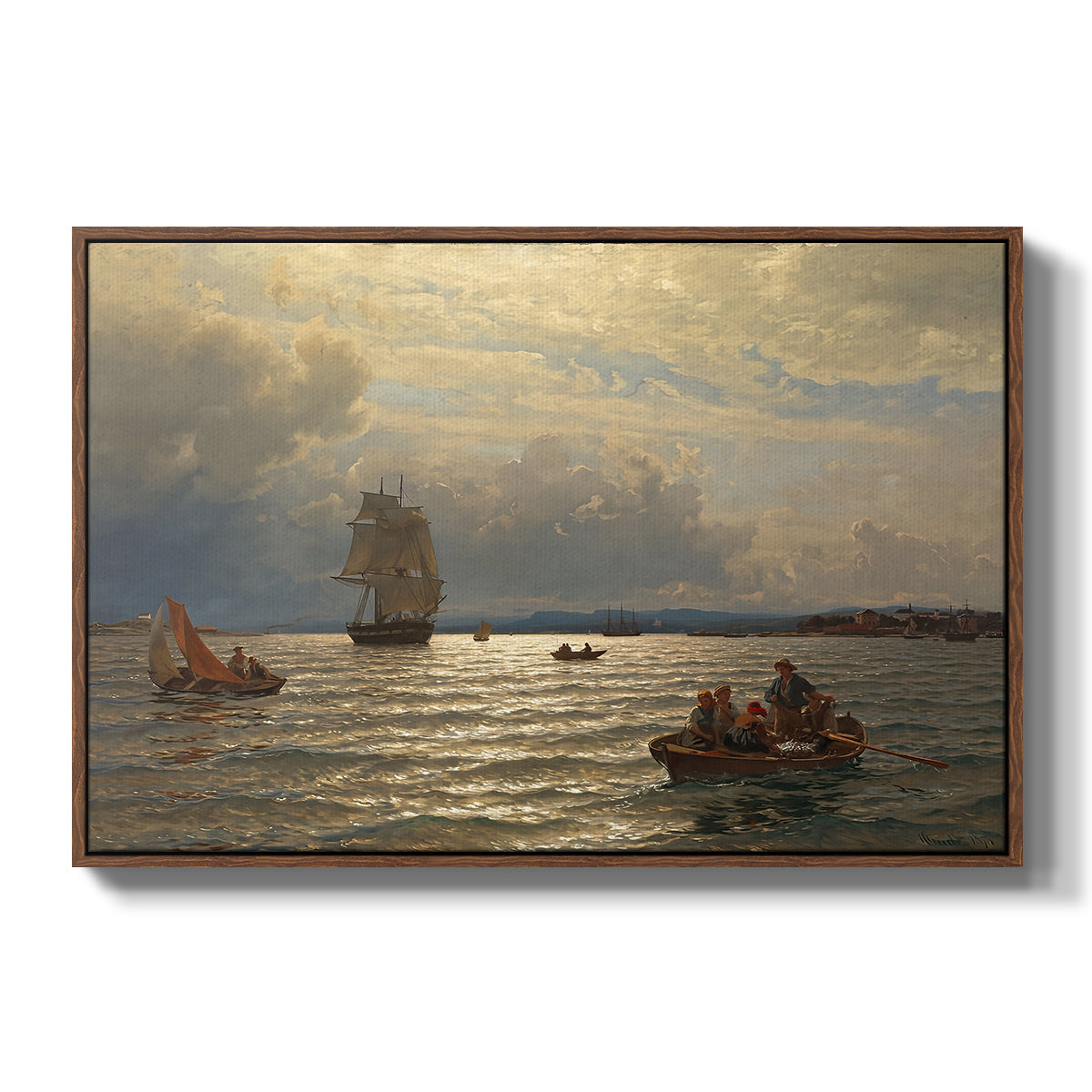 From the Inlet of Oslo, 1874 - Floater Framed Canvas Print