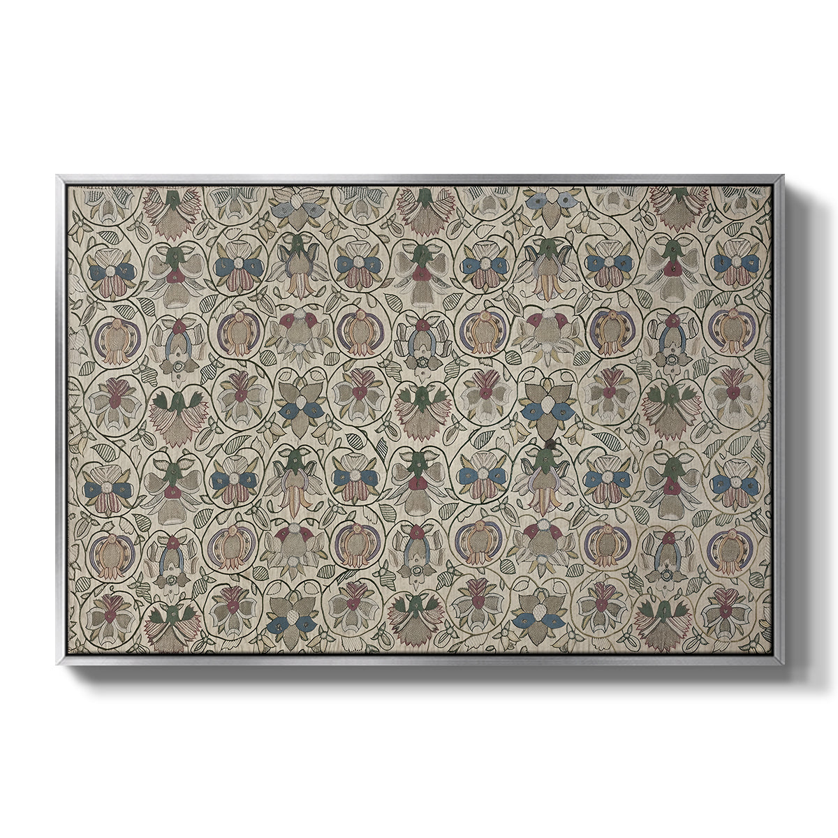 Long Cushion Cover (Printed Textile), c. 1600 - Floater Framed Canvas Print