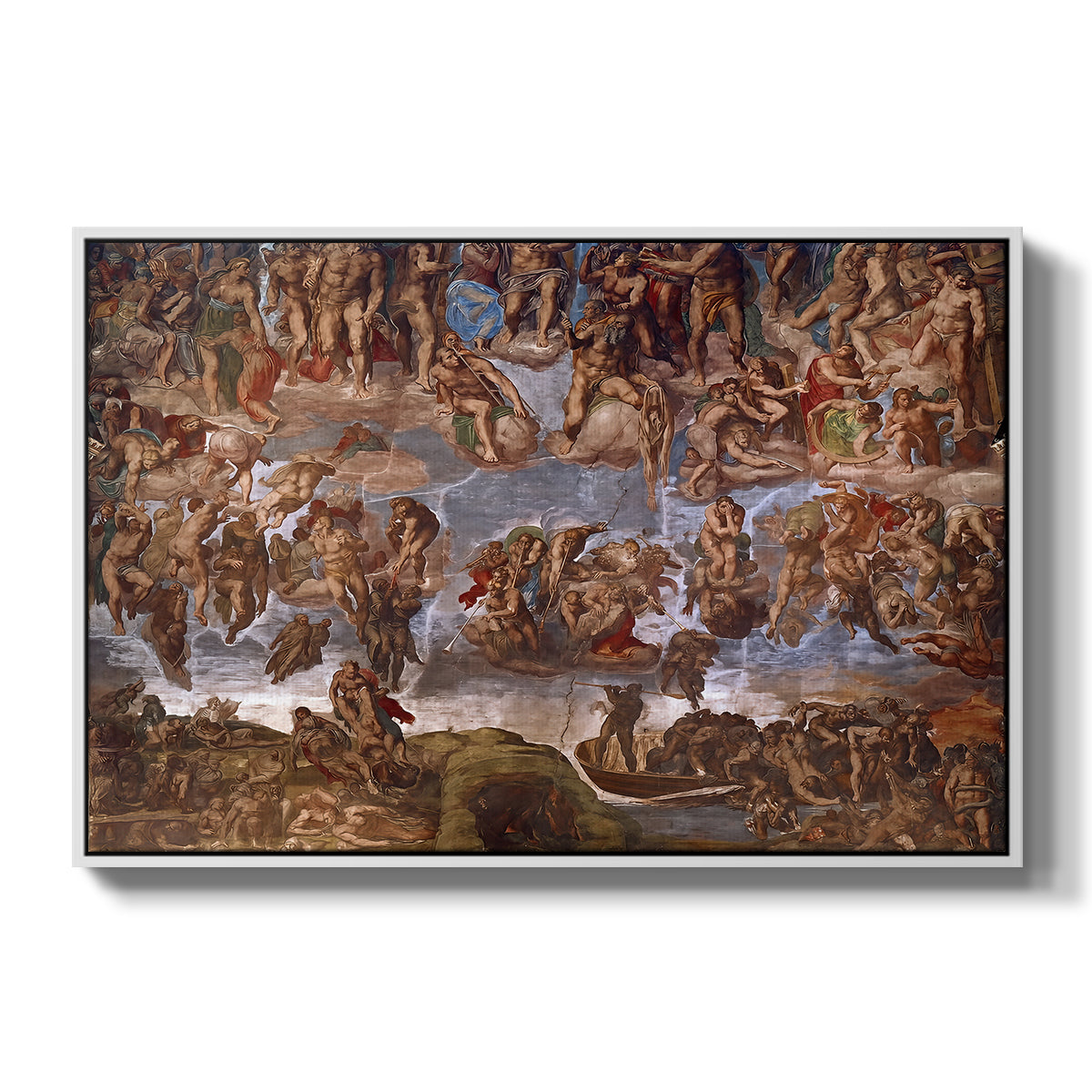The Last Judgment (Charon's Boat and the Damned), 1536-1541 - Floater Framed Canvas Print