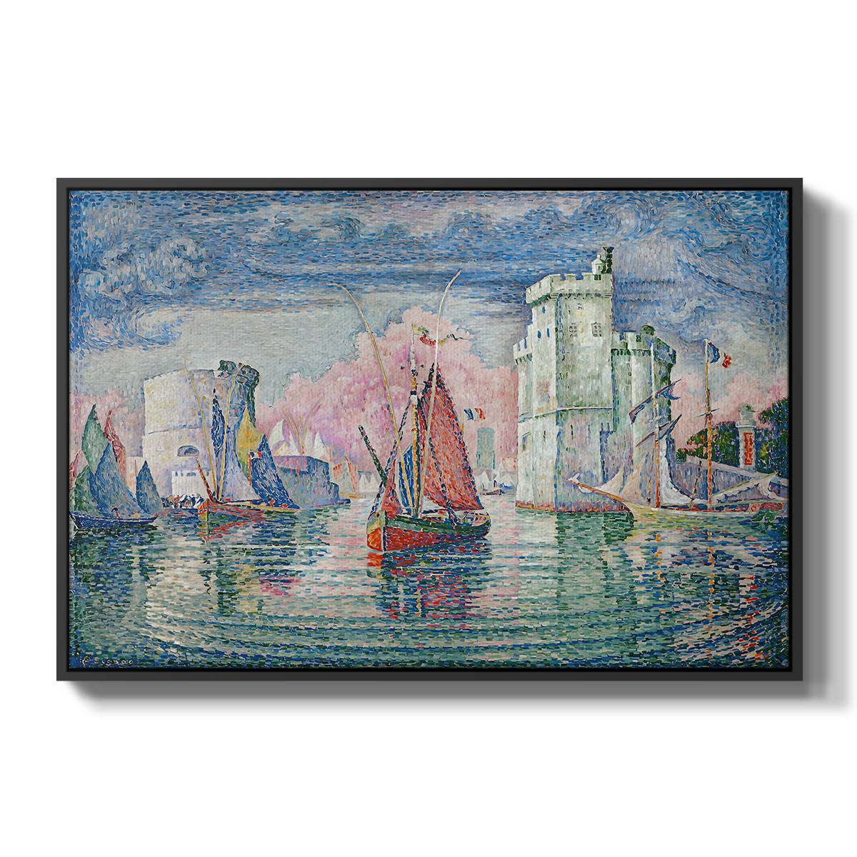 Entrance to the Port of La Rochelle, 1921 - Floater Framed Canvas Print