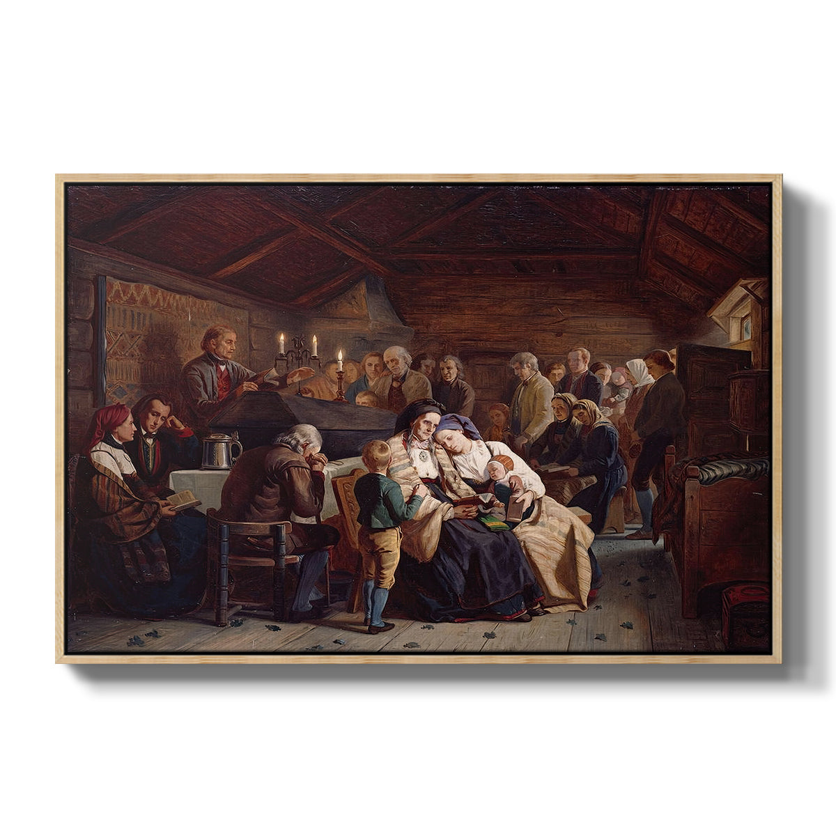 Funeral Feast, 1854 - Floater Framed Canvas Print