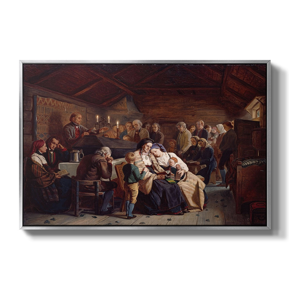 Funeral Feast, 1854 - Floater Framed Canvas Print