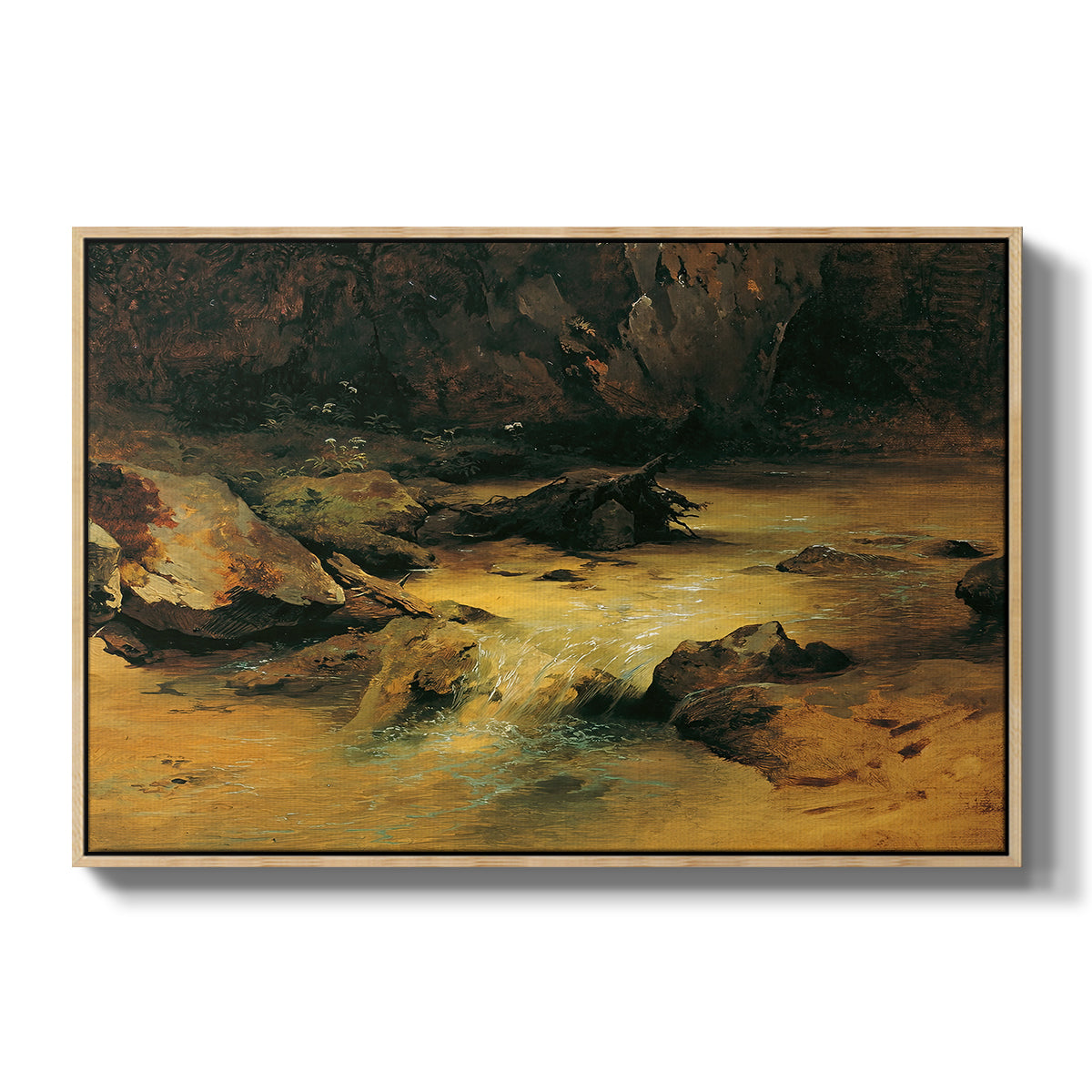 Wildbach (Wild Stream) - Floater Framed Canvas Print