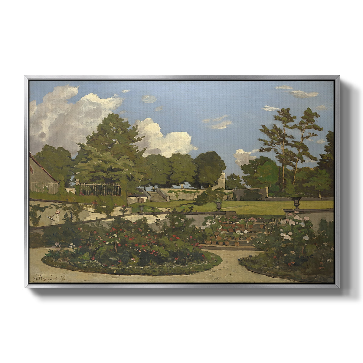 The Painter's Garden at Saint-Privé, 1886 - Floater Framed Canvas Print