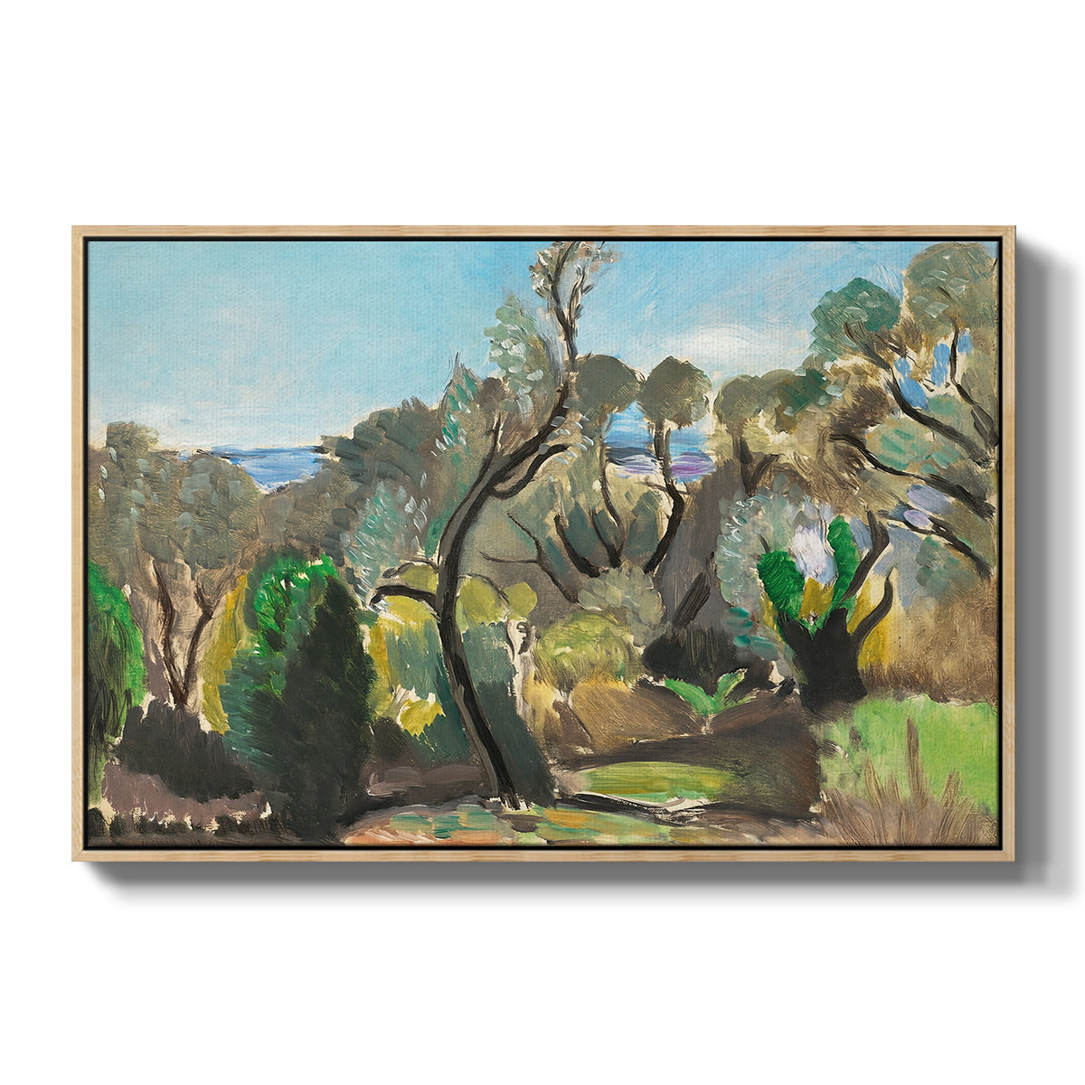 Landscape near Nice, c. 1918 - Floater Framed Canvas Print