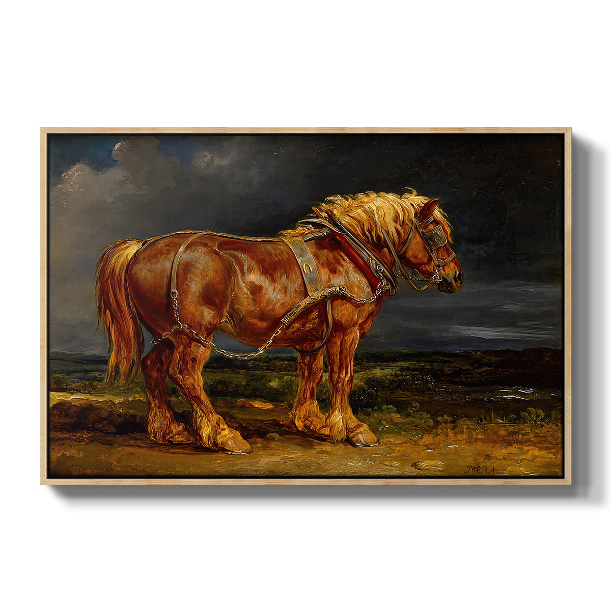 The Shire Horse Elephant in an Extensive Landscape, c. 1850s - Floater Framed Canvas Print