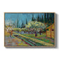 Orchard in Blossom, Bordered by Cypresses, 1888 - Floater Framed Canvas Print