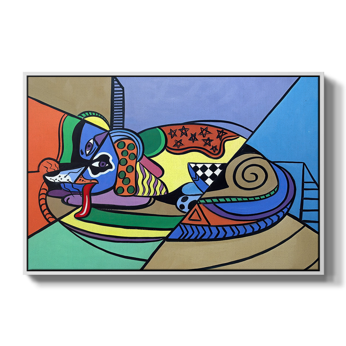 A Dog Named Picasso - Floater Framed Canvas Print