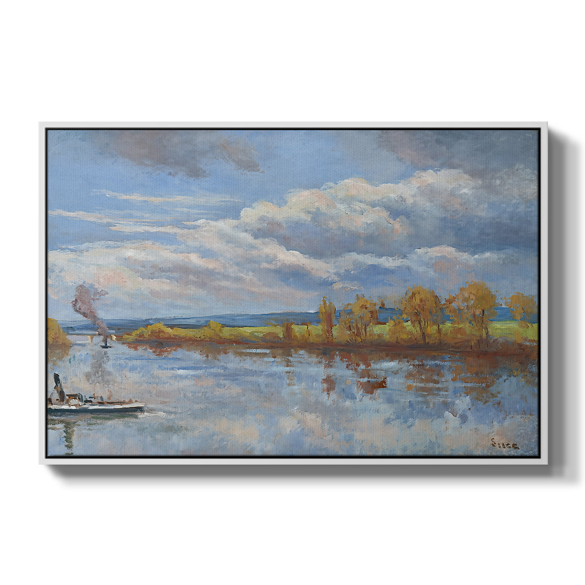 The Banks of the River Seine, 1893 - Floater Framed Canvas Print
