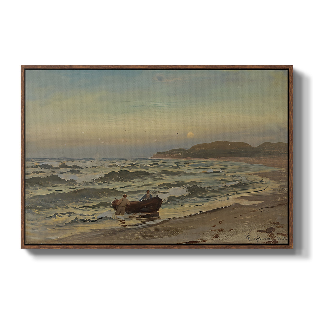 Storm at Rügen, 1882 - Floater Framed Canvas Print