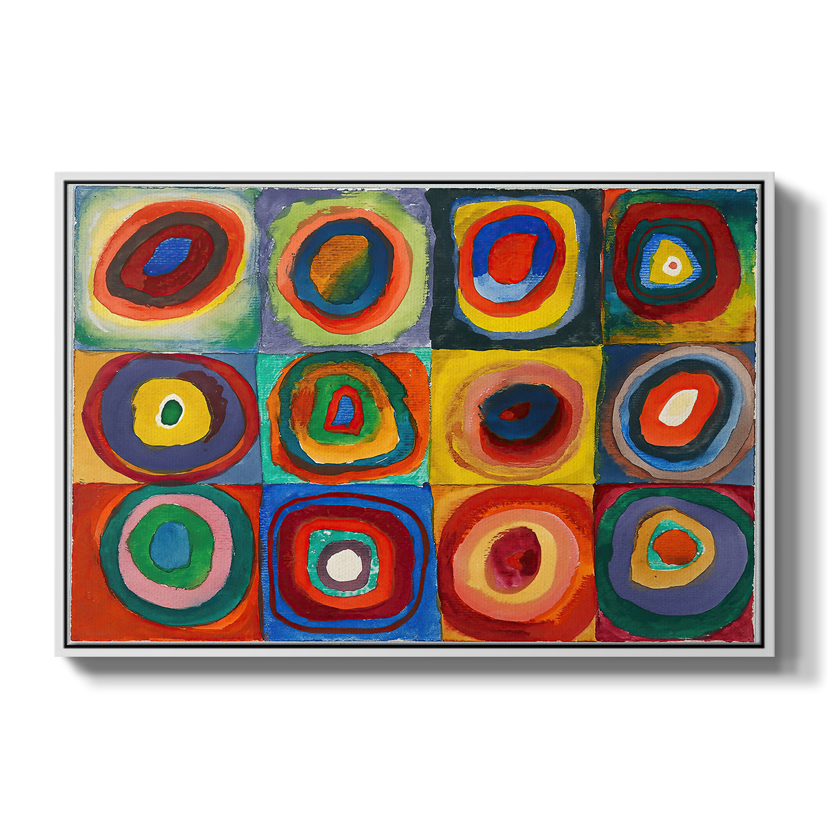 Color Study: Squares with Concentric Circles, 1913 - Floater Framed Canvas Print