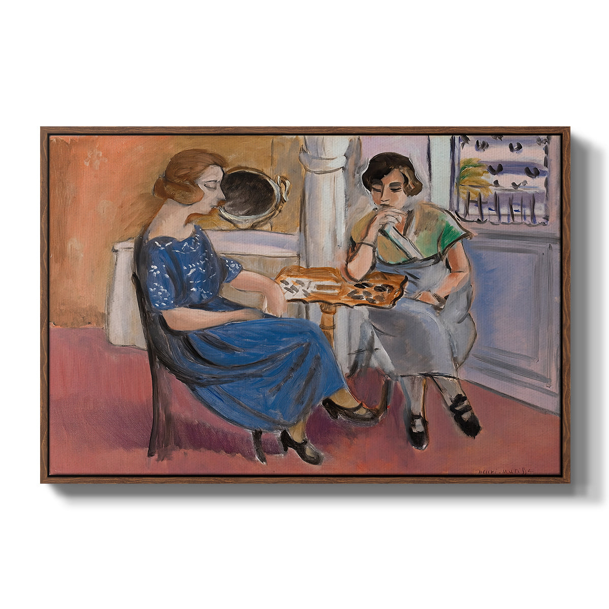 Domino Players, 1921 - Floater Framed Canvas Print