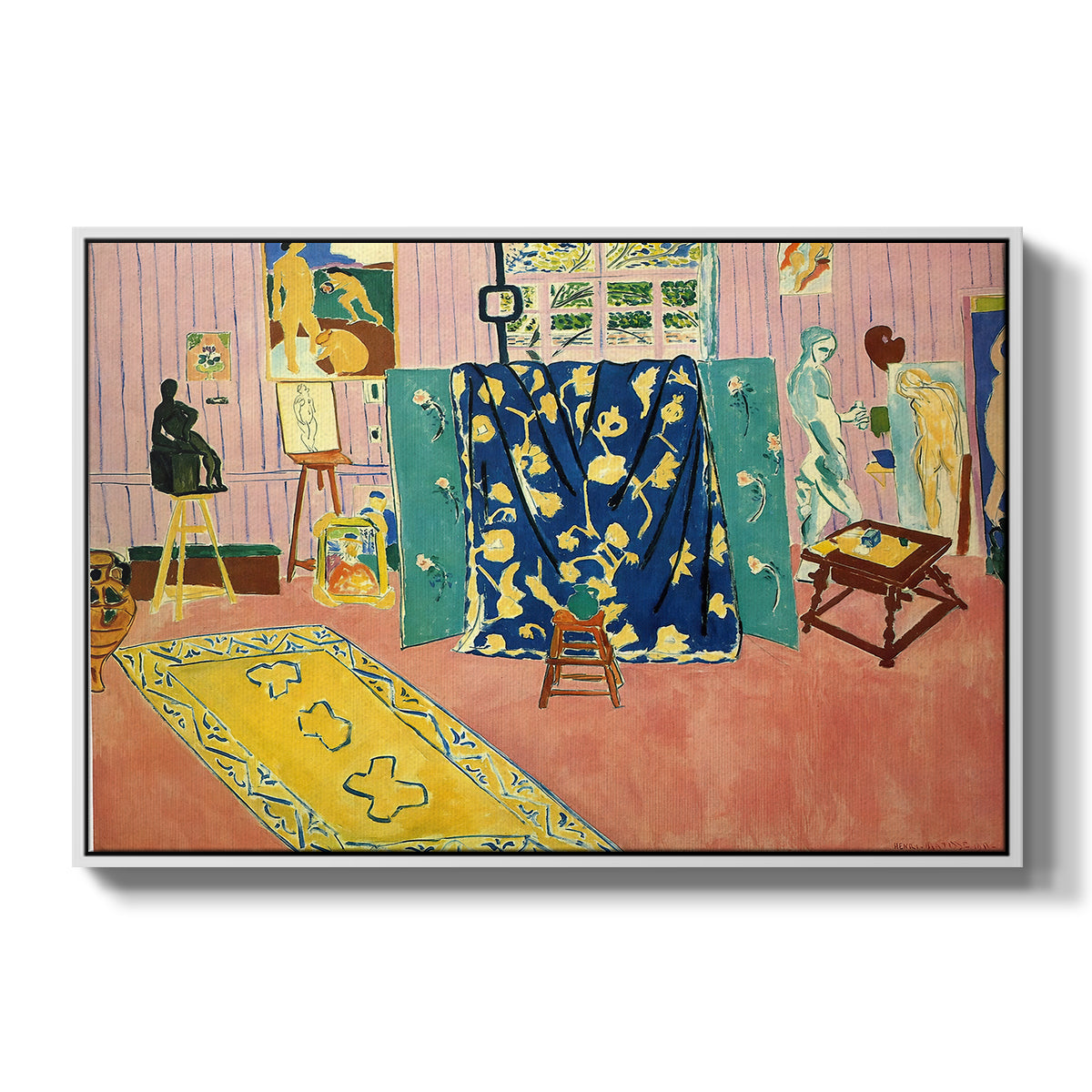 The Pink Studio (L'Atelier Rose), 1911 - Floater Framed Canvas Print