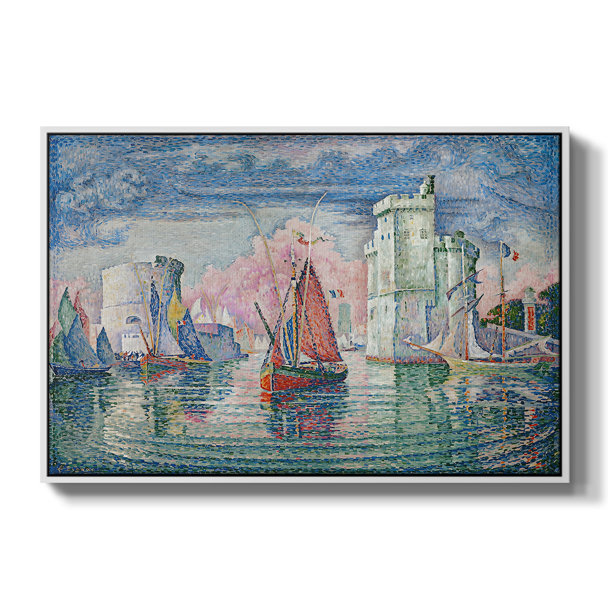 Entrance to the Port of La Rochelle, 1921 - Floater Framed Canvas Print