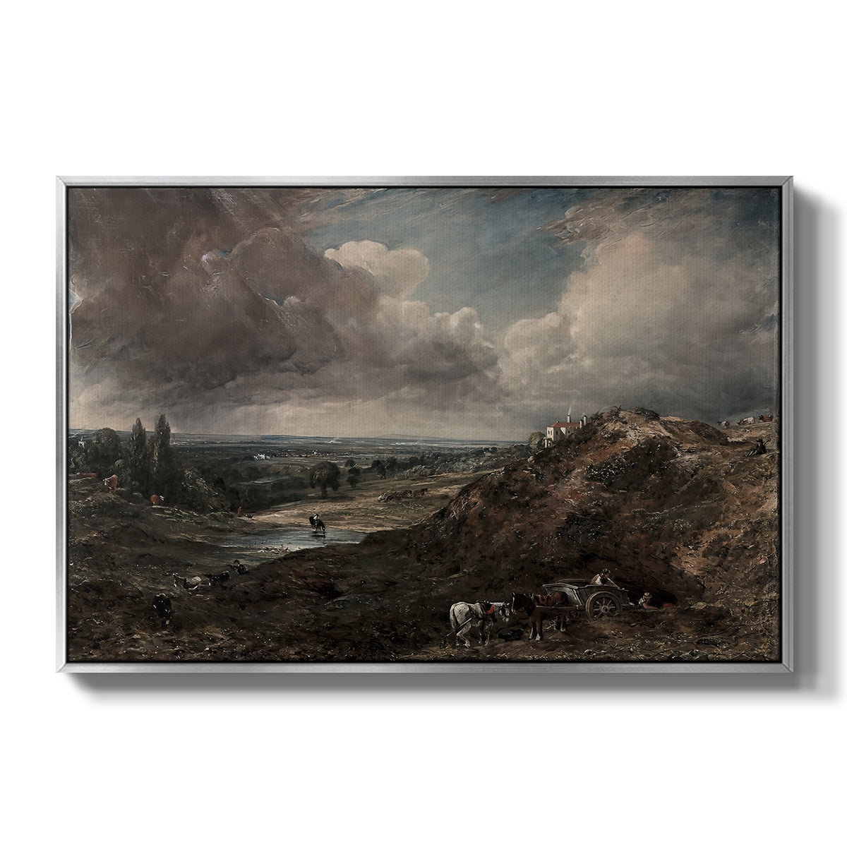 Branch Hill Pond, Hampstead Heath, c. 1828 - Floater Framed Canvas Print
