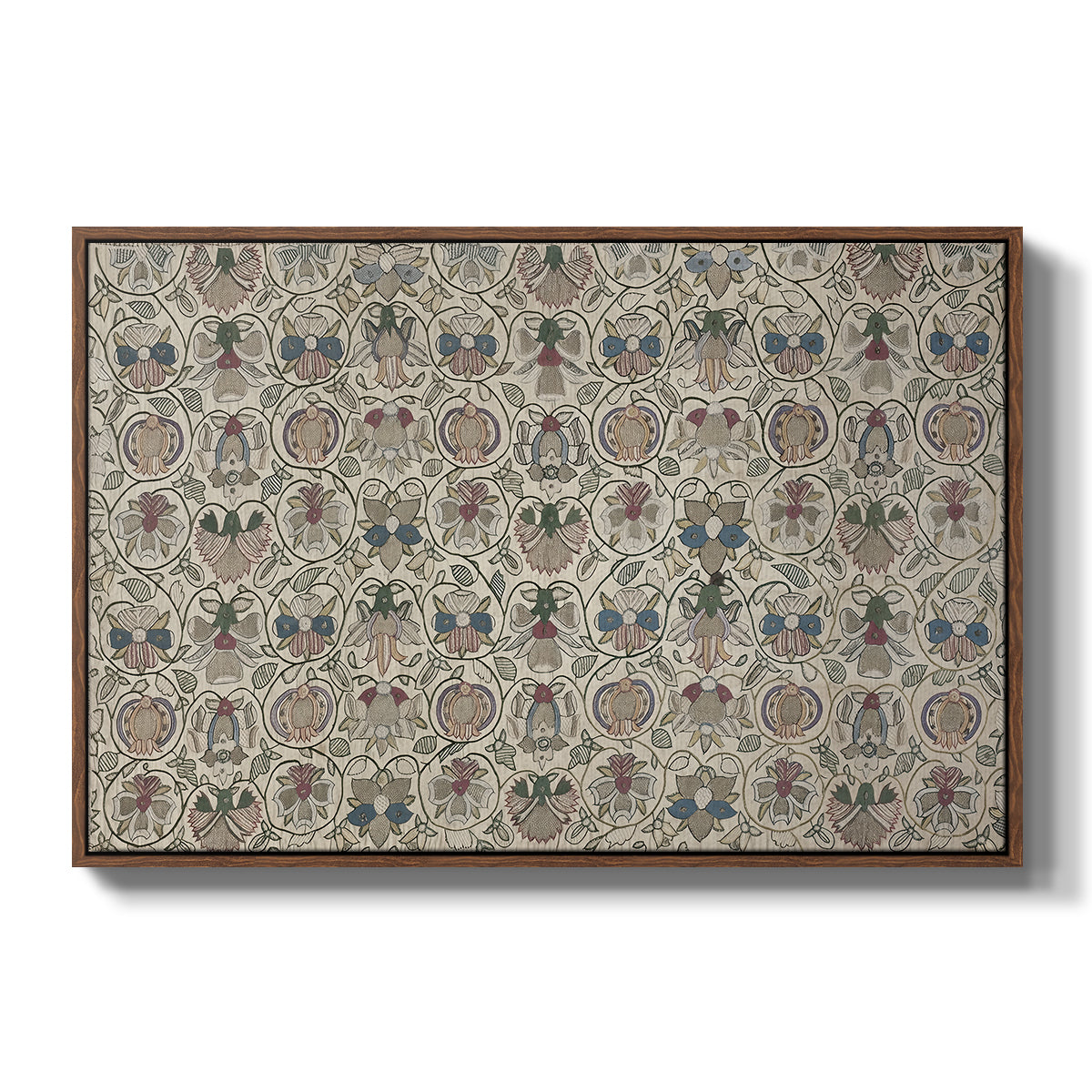 Long Cushion Cover (Printed Textile), c. 1600 - Floater Framed Canvas Print