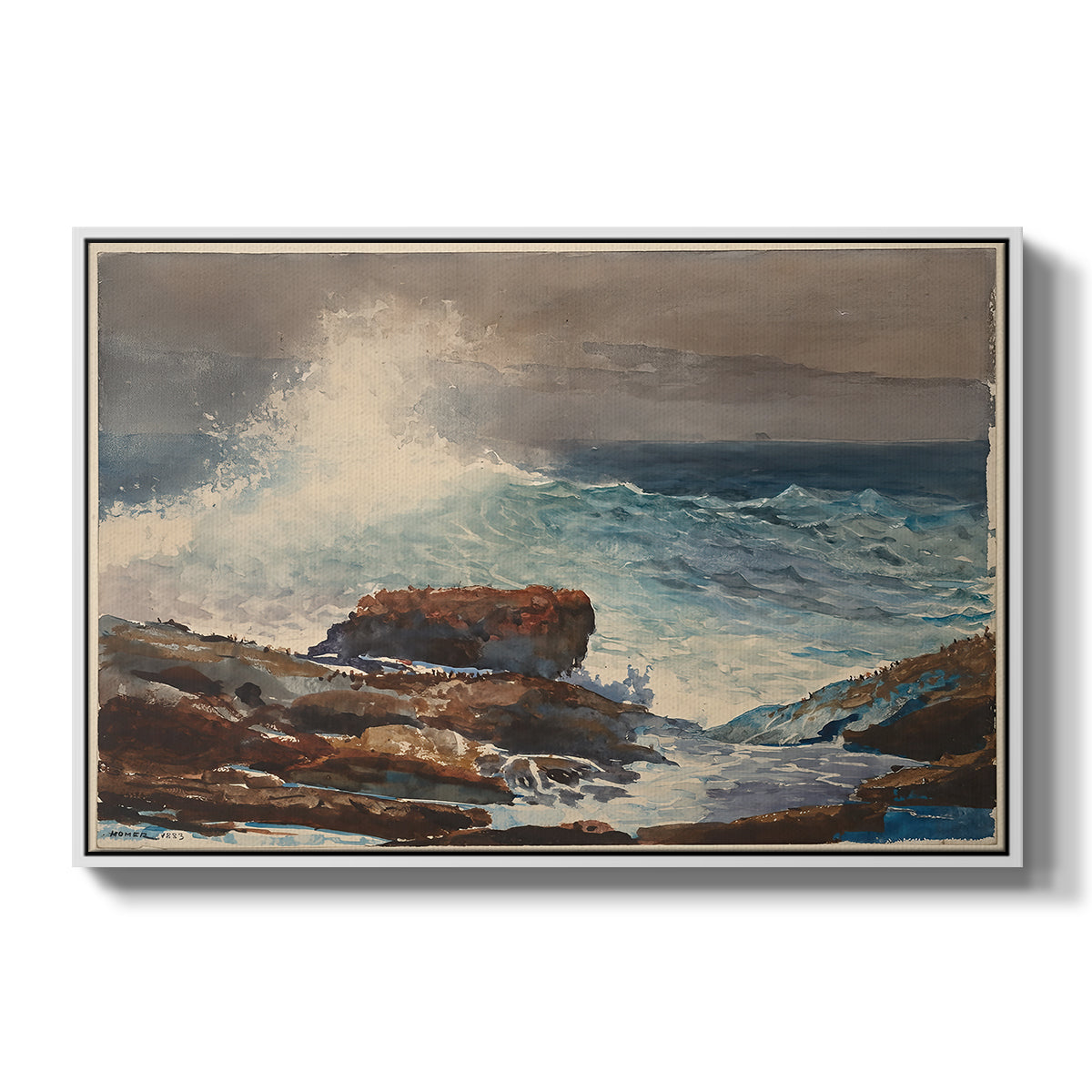 Incoming Tide, Scarboro, Maine, 1883 - Floater Framed Canvas Print