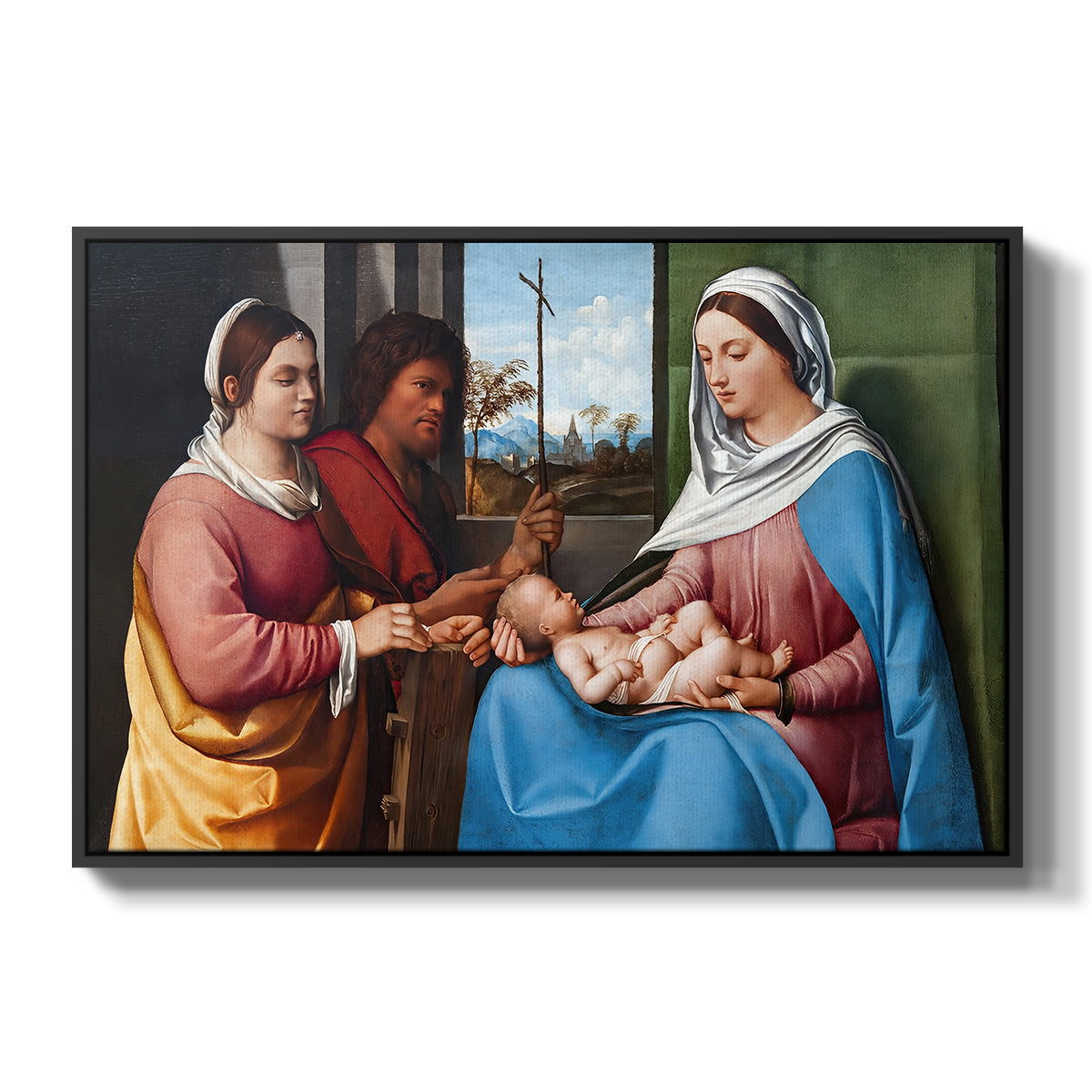 Sacred Conversation, c. 1505 - Floater Framed Canvas Print