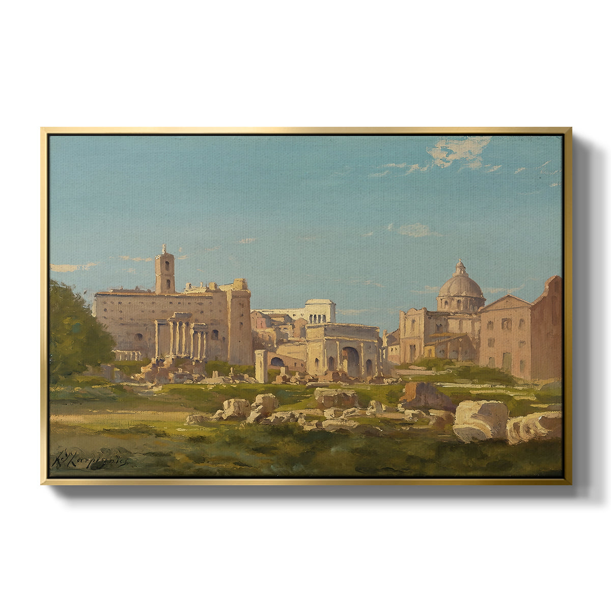 The Roman Forum, c. 1860 - Floater Framed Canvas Print