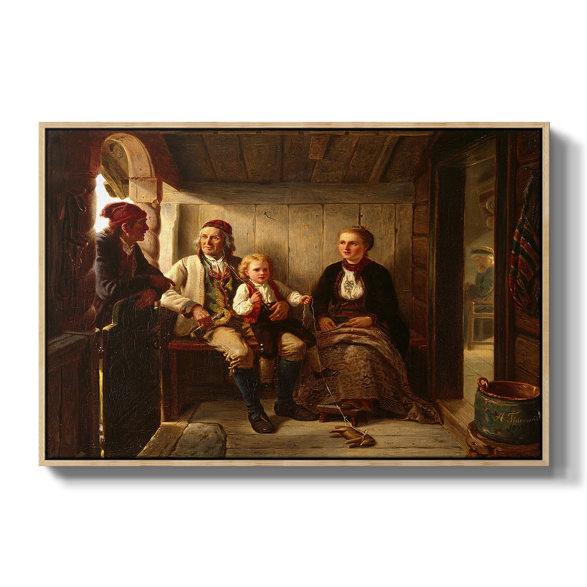 Neighbors (Naboer), 1855 - Floater Framed Canvas Print