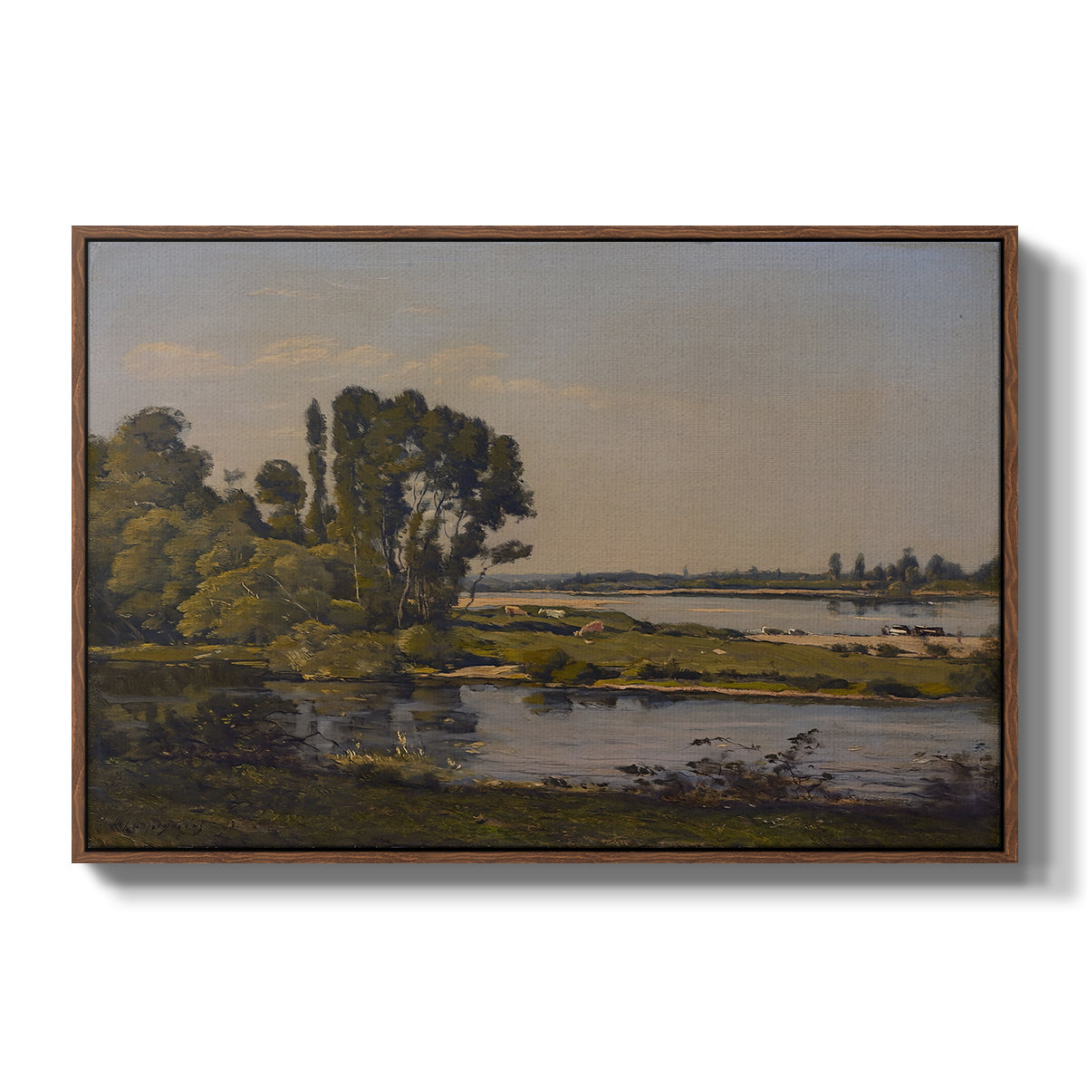 Landscape with a River, 1892 - Floater Framed Canvas Print