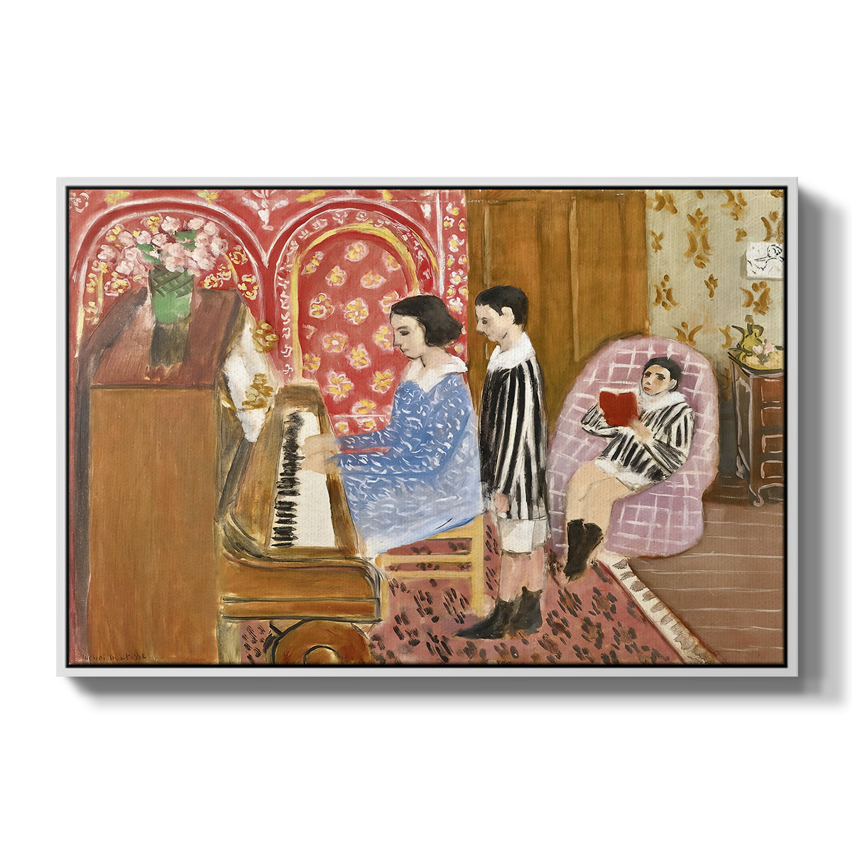 The Piano Lesson, 1923 - Floater Framed Canvas Print