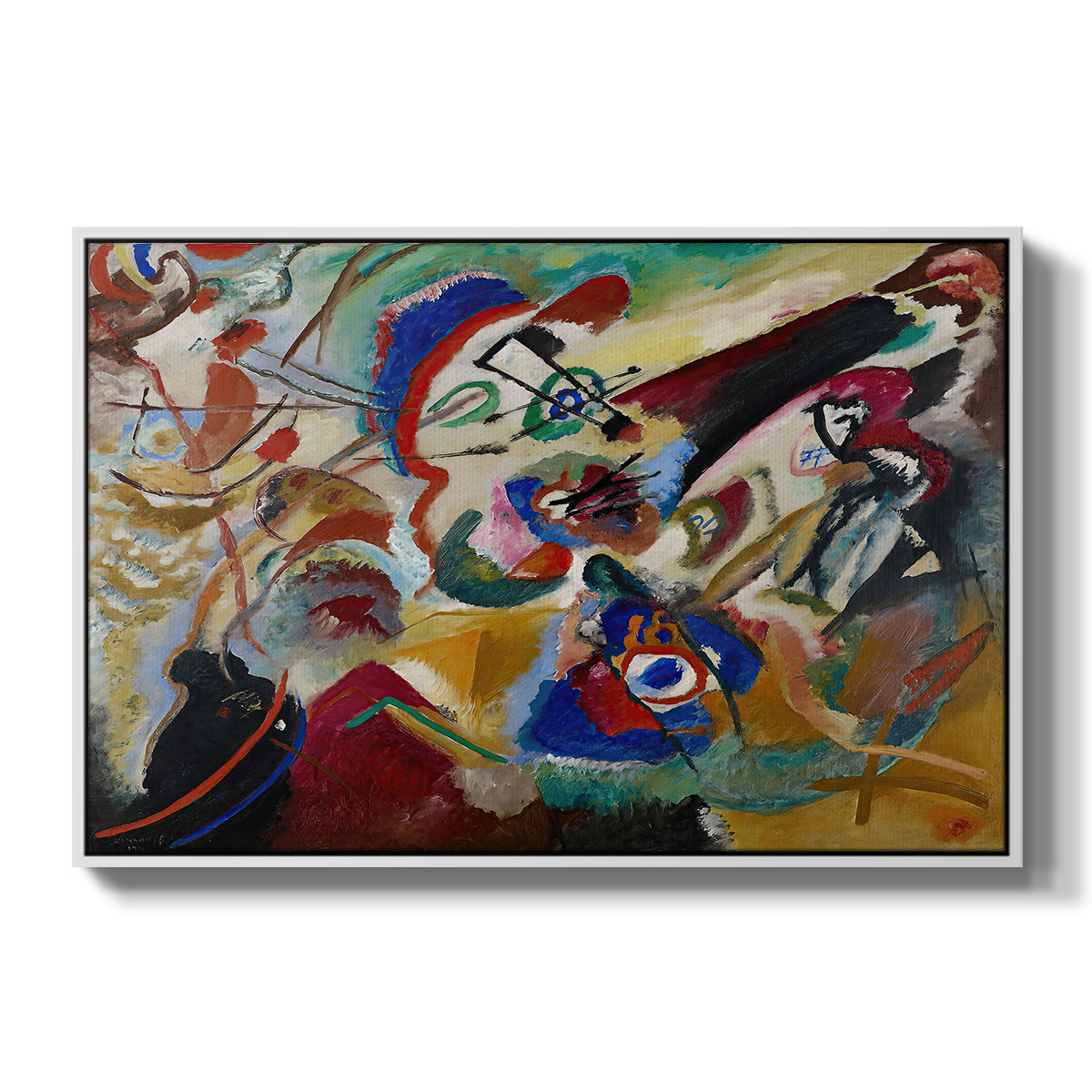 Fragment 2 for Composition VII, 1913 - Floater Framed Canvas Print
