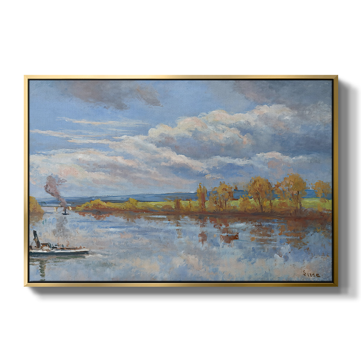 The Banks of the River Seine, 1893 - Floater Framed Canvas Print