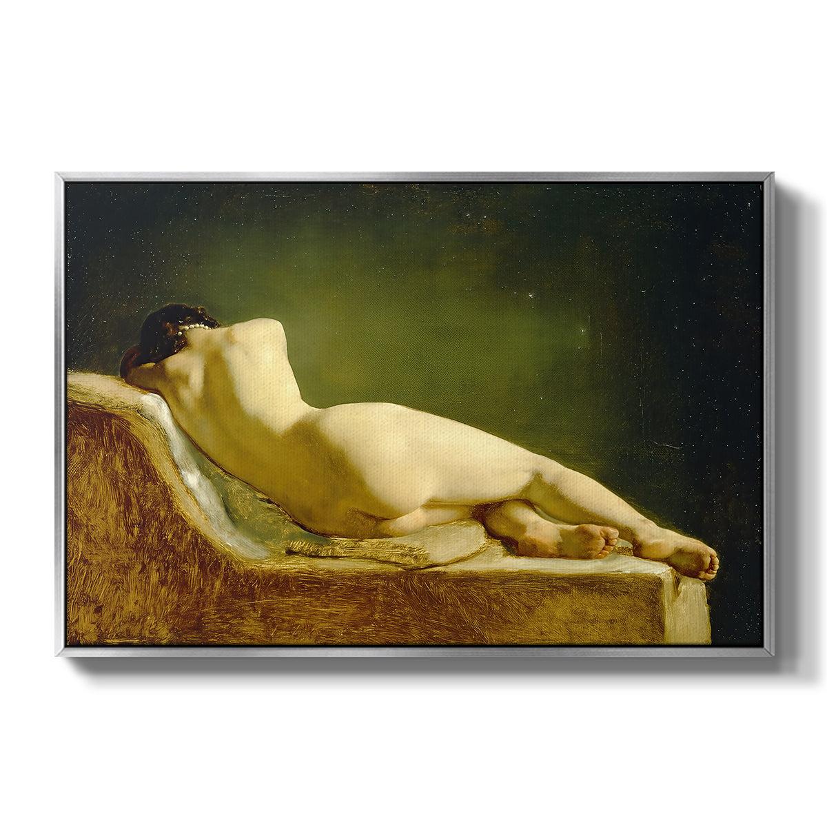 Reclining Nude (Liggende model), 1833 - Floater Framed Canvas Print
