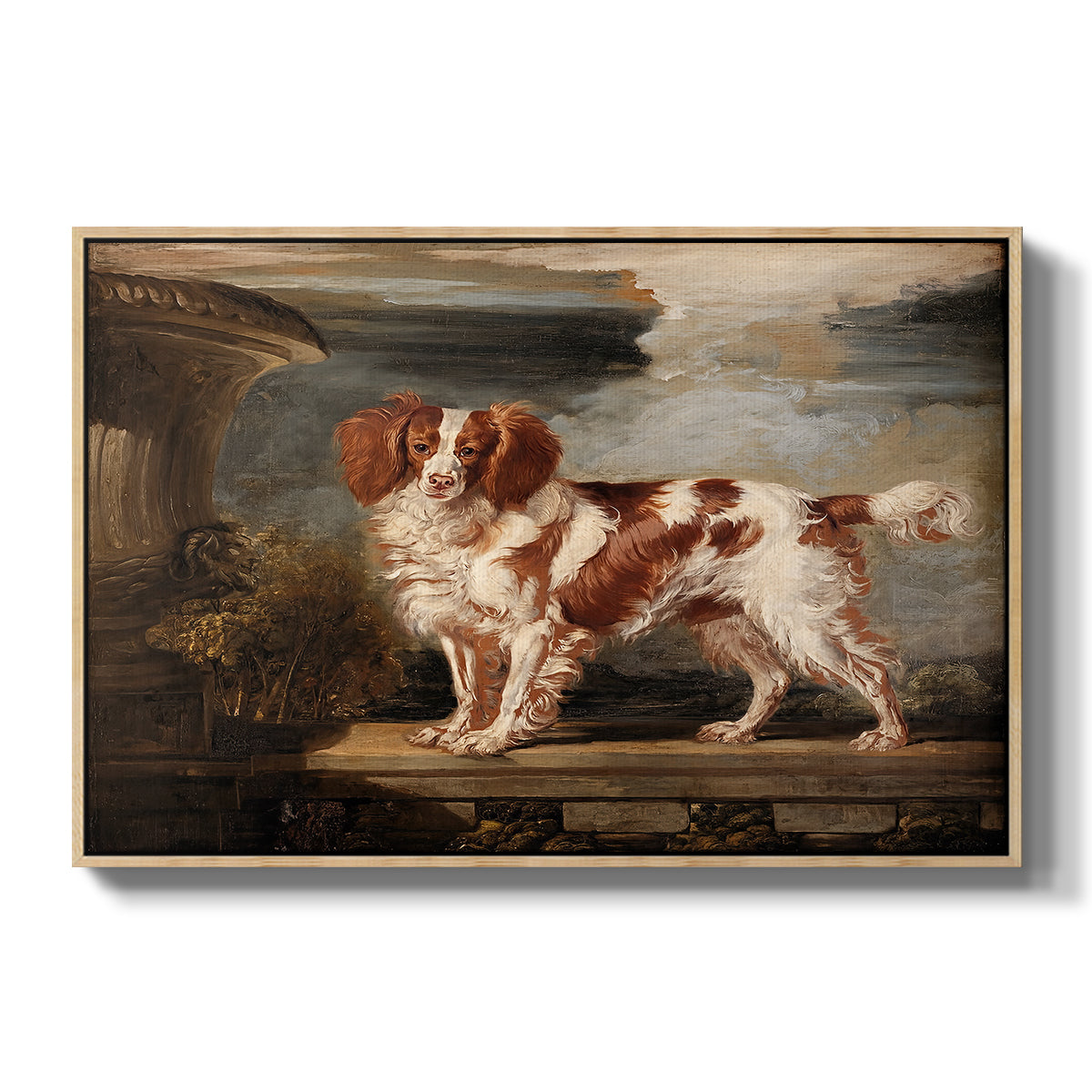 Portrait of Dash, a Favourite Spaniel, Property of Lady Frances Vane-Tempest, 1819 - Floater Framed Canvas Print