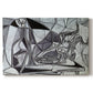 Canvas art print portraying an abstract still life with skull bottle and candle, set against a white background