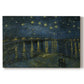 Canvas art print portraying a night river scene with reflections of lights and stars across water, set against a white background