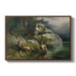 Eagles and Dying Stag on a Lakeshore, 1836 - Floater Framed Canvas Print
