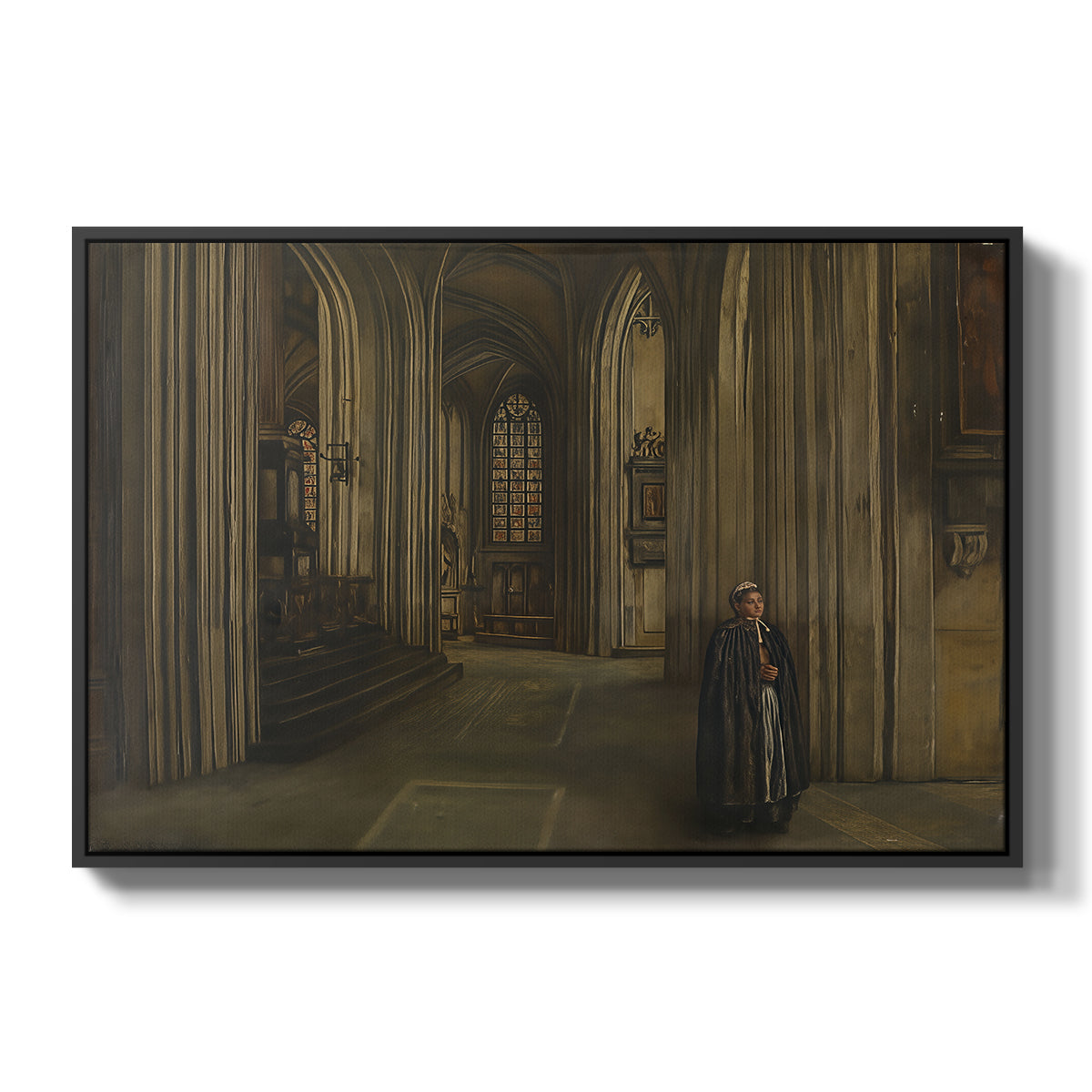 Interior of a Church, 1871 - Floater Framed Canvas Print
