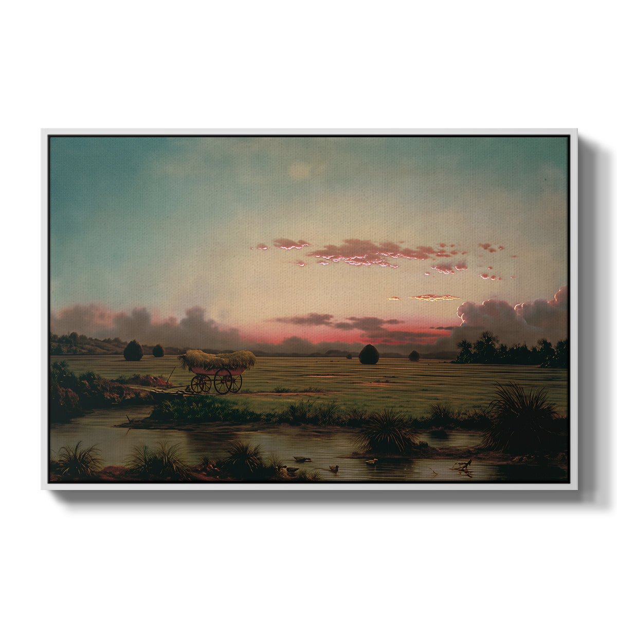 The Marshes at Rhode Island, 1866 - Floater Framed Canvas Print