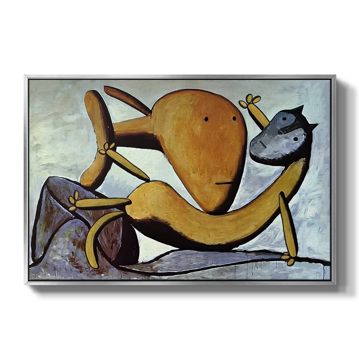 Cat and Big Fish, c. 1931 - Floater Framed Canvas Print