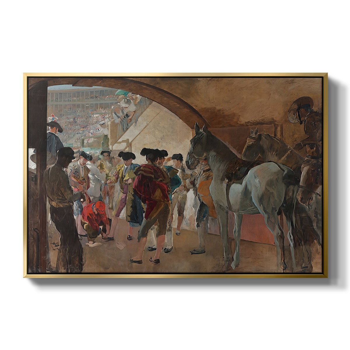 Before the Bullfight (Antes de la corrida), c. 1900 - Floater Framed Canvas Print