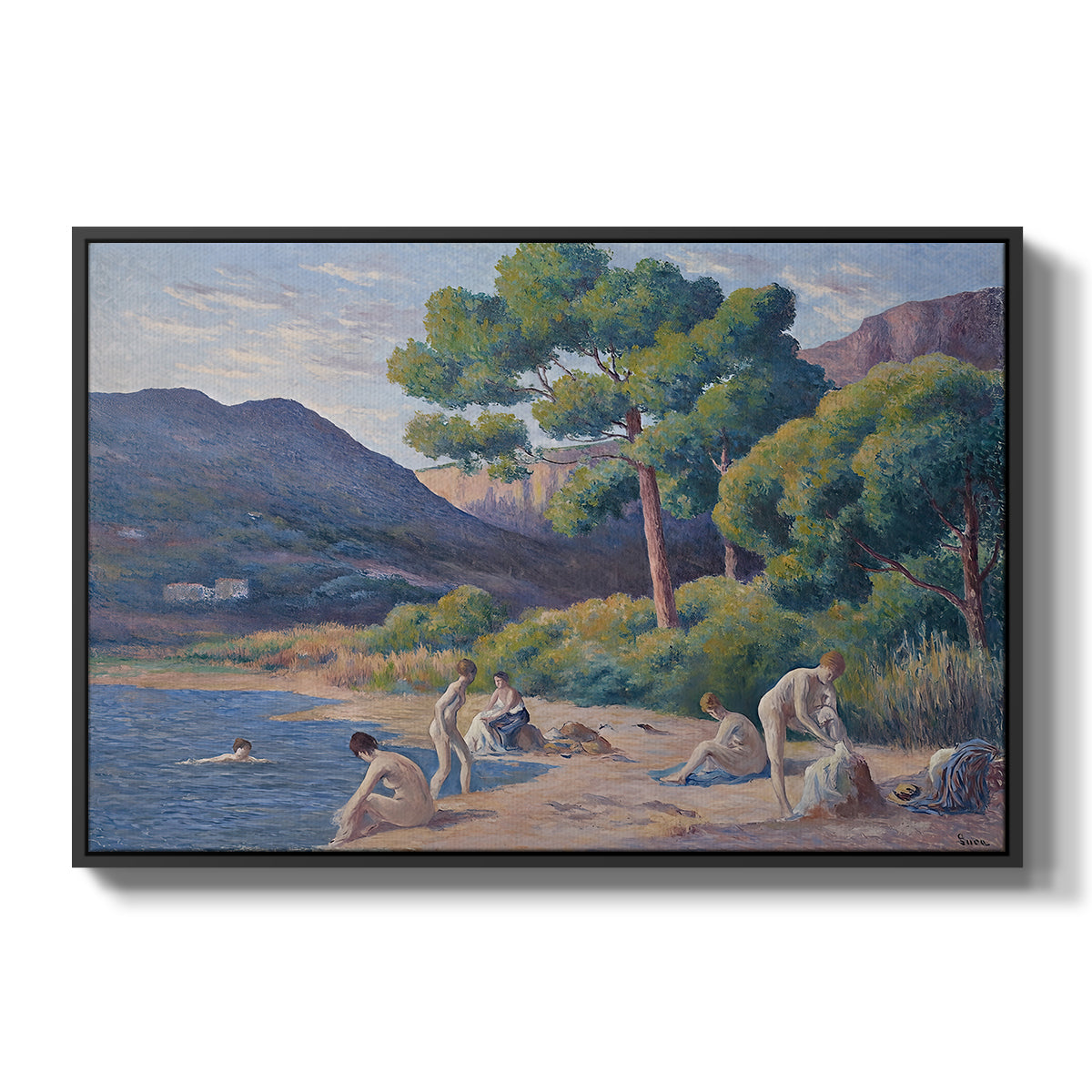 Bathers in Saint-Tropez, c. 1909 - Floater Framed Canvas Print