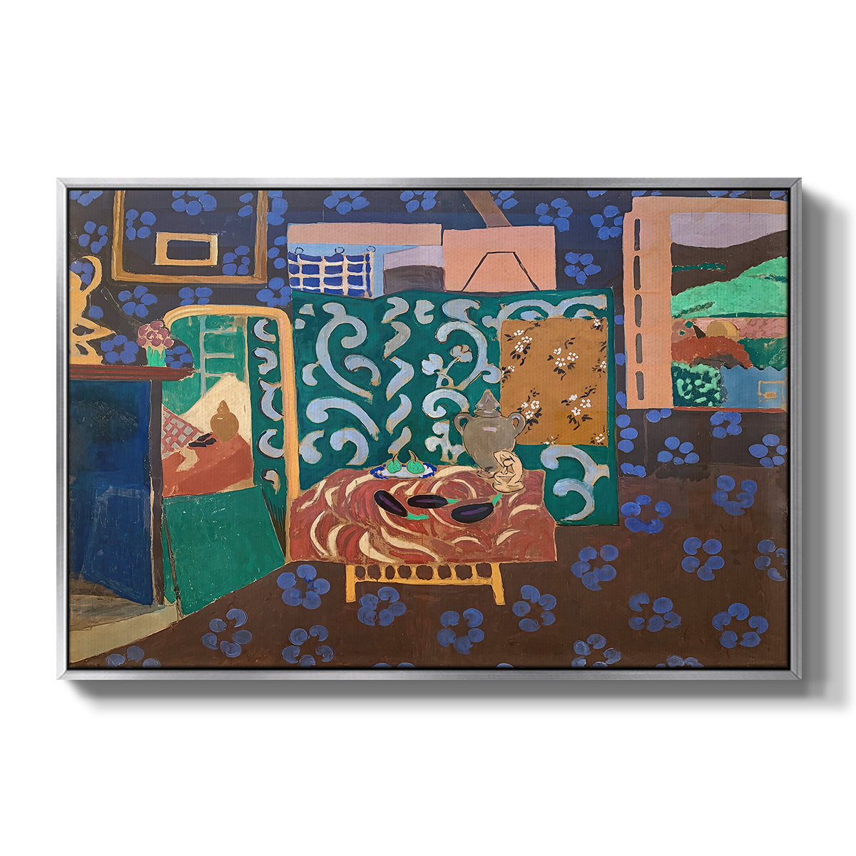 Interior with Aubergines, 1911 - Floater Framed Canvas Print