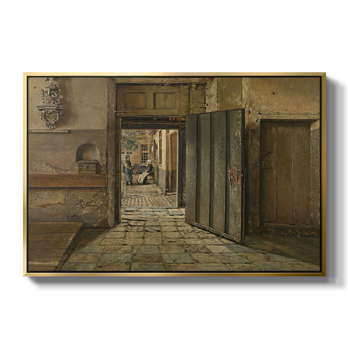 The Conversation, 1884 - Floater Framed Canvas Print