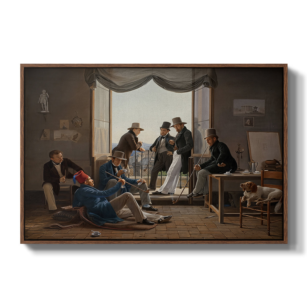 A Group of Danish Artists in Rome, 1837 - Floater Framed Canvas Print