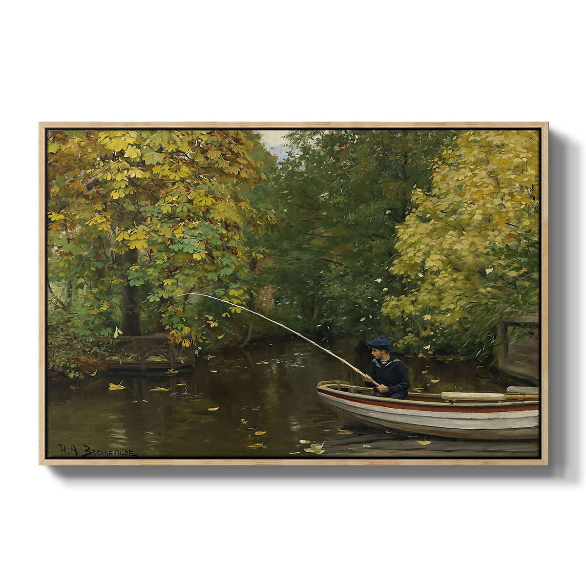 Fishing Boy, c. 1890 - Floater Framed Canvas Print