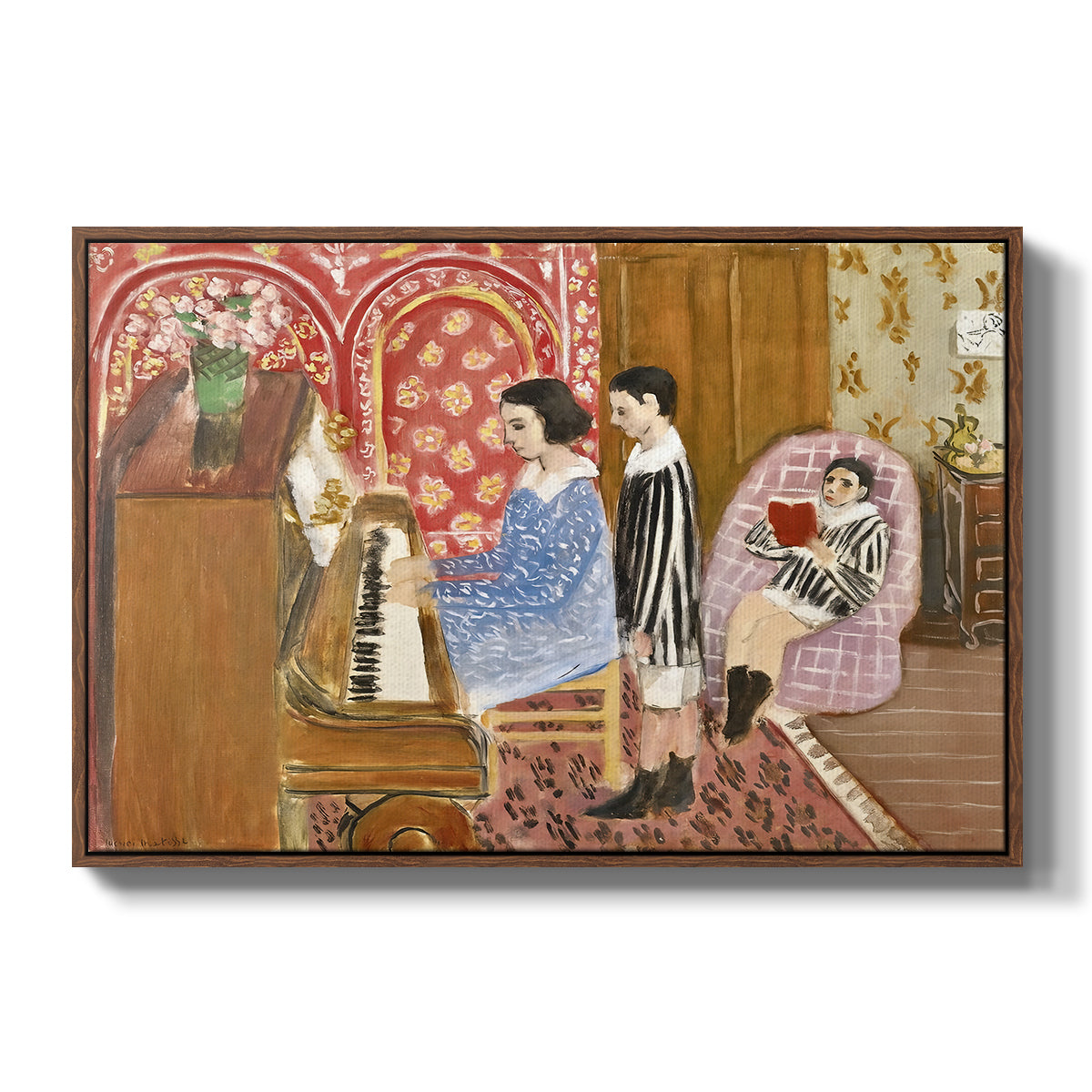 The Piano Lesson, 1923 - Floater Framed Canvas Print