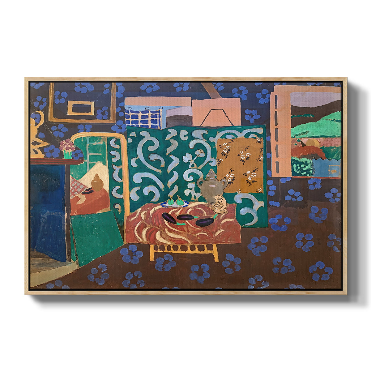 Interior with Aubergines, 1911 - Floater Framed Canvas Print