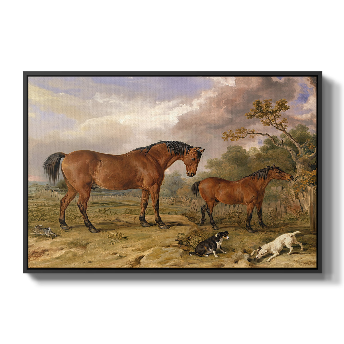 Portrait of Reformer, Blucher, Tory and Crib, Property of Rowland Alston, Esq., M.P., 1835 - Floater Framed Canvas Print