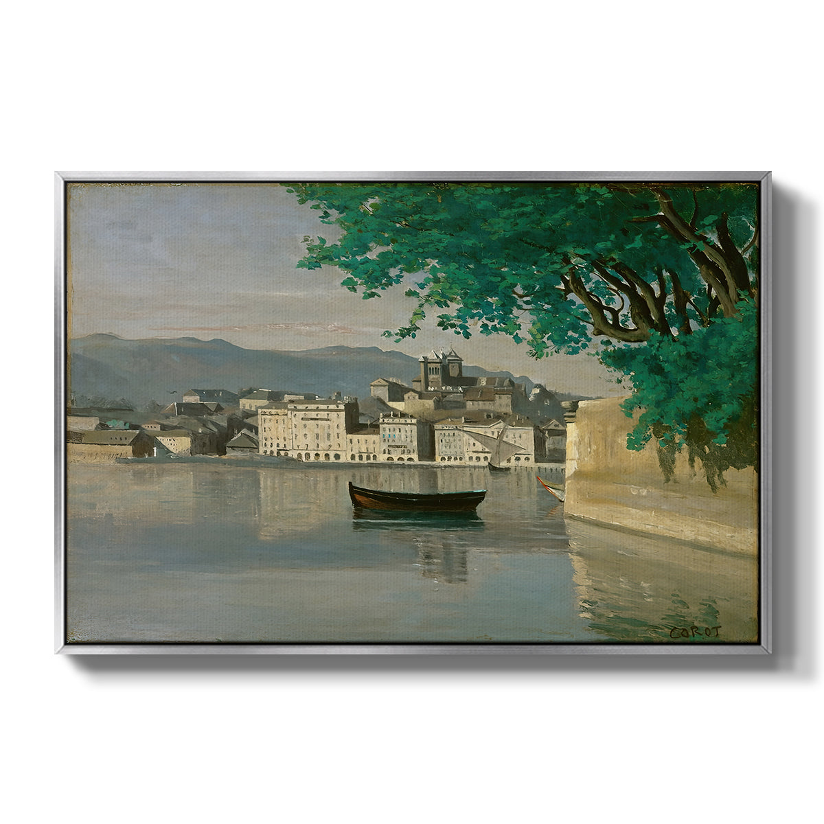 Geneva View of Part of the City, c. 1834-1835 - Floater Framed Canvas Print